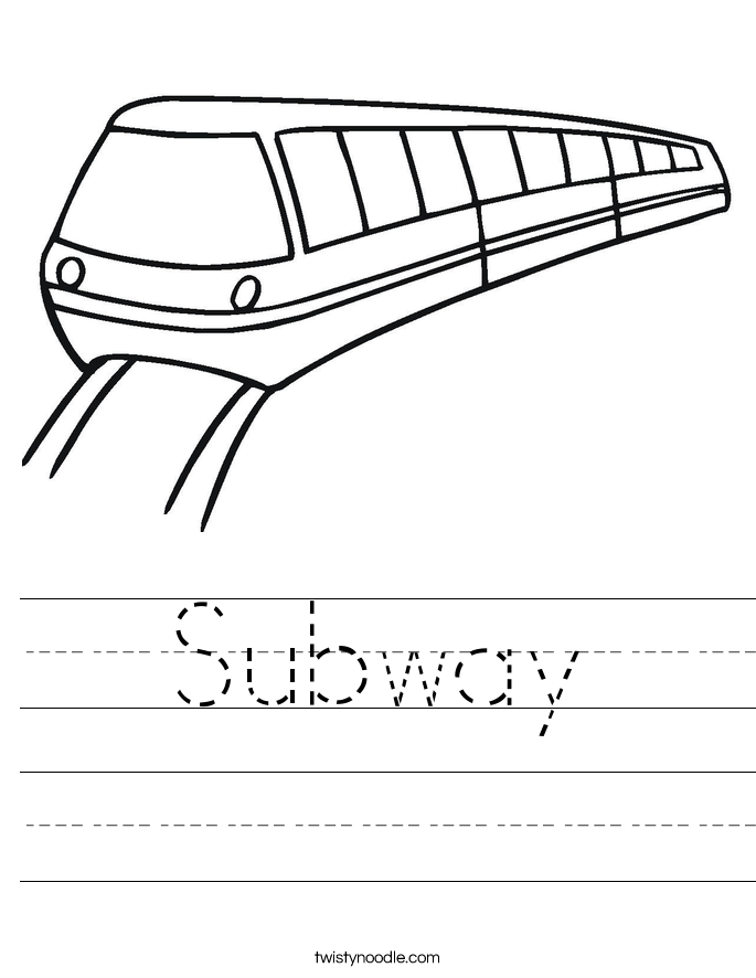 Subway Worksheet