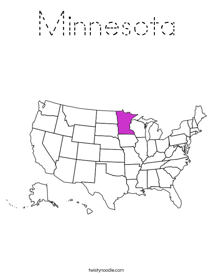 Minnesota Coloring Page Tracing - Minnesota 7 Coloring Page Blockoutline