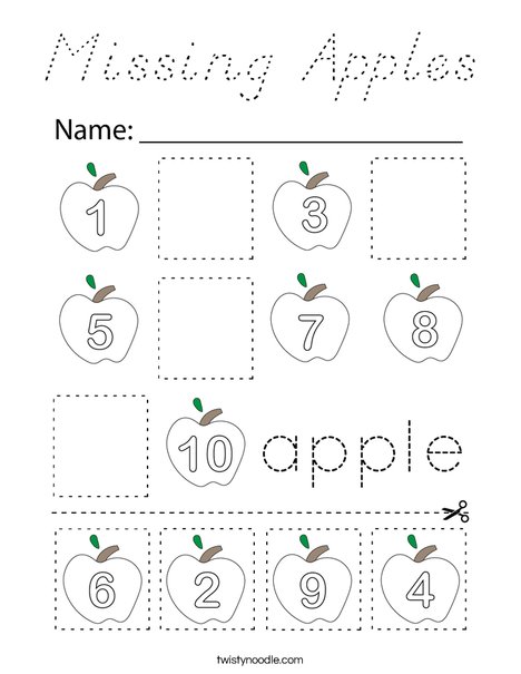 Missing Apples Coloring Page