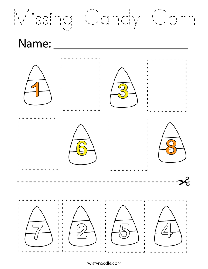 Missing Candy Corn Coloring Page