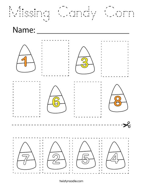 Missing Candy Corn Coloring Page