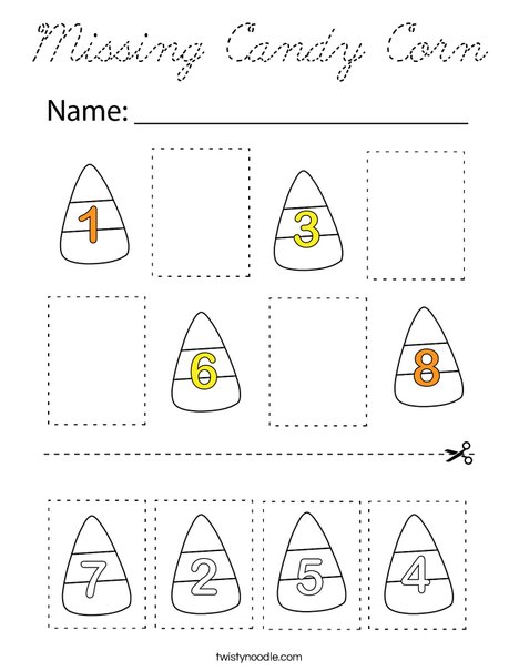 Missing Candy Corn Coloring Page