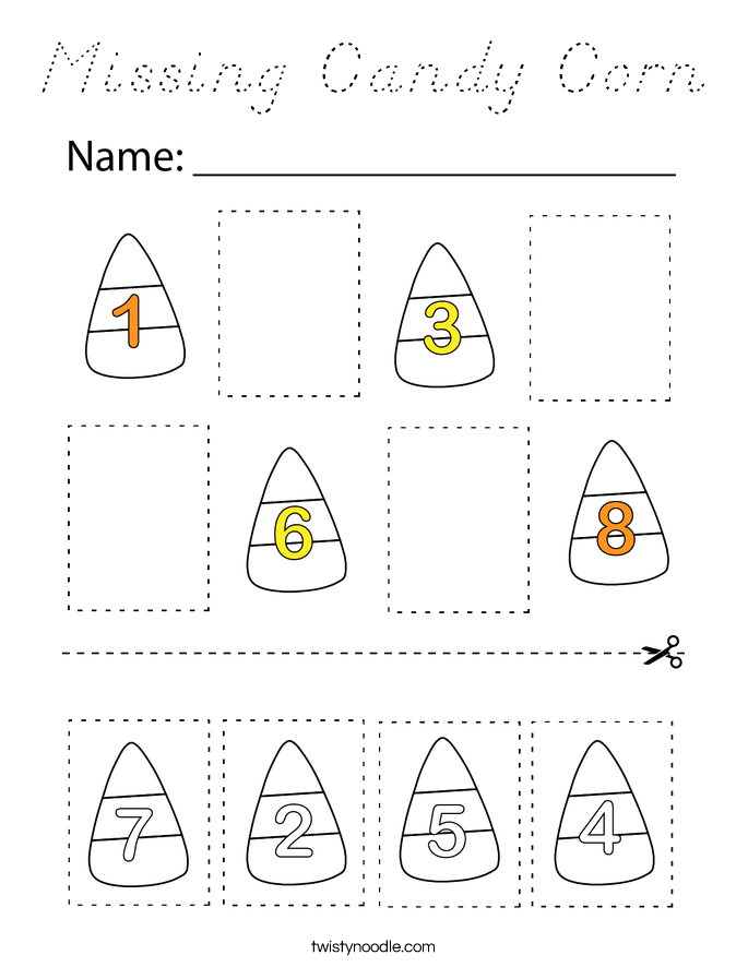 Missing Candy Corn Coloring Page