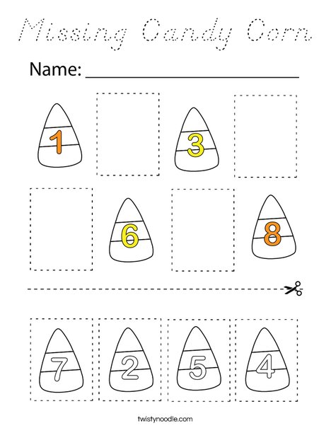 Missing Candy Corn Coloring Page