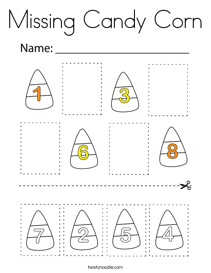 Missing Candy Corn Coloring Page
