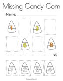 Missing Candy Corn Coloring Page