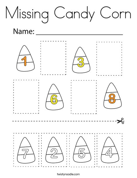 Missing Candy Corn Coloring Page