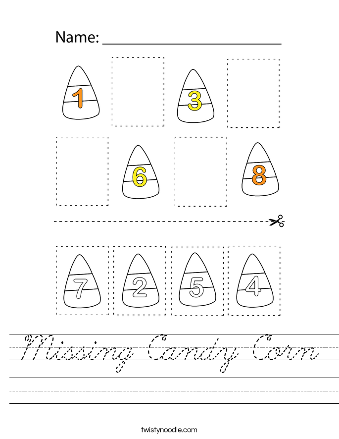 Missing Candy Corn Worksheet