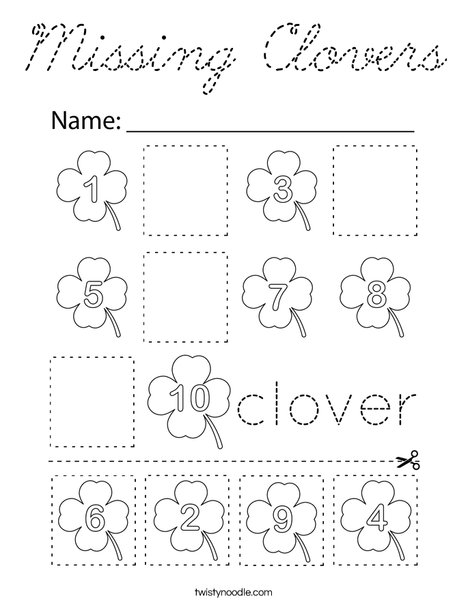 Missing Clovers Coloring Page