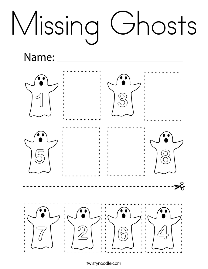 Missing Ghosts Coloring Page