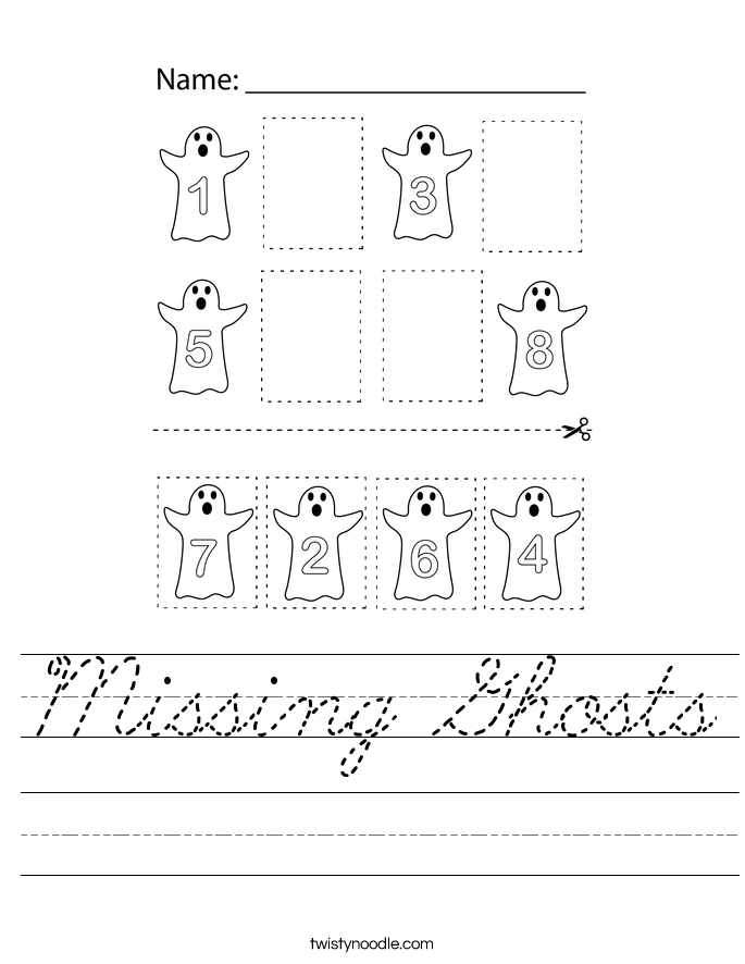 Missing Ghosts Worksheet