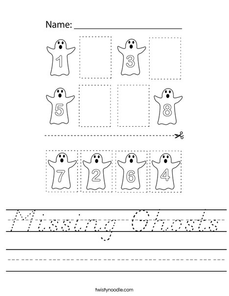 Missing Ghosts Worksheet