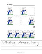 Missing Groundhogs Handwriting Sheet