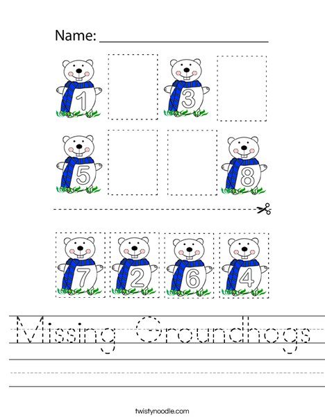 Missing Groundhogs Worksheet