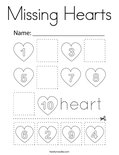Missing Hearts Coloring Page