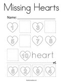 Missing Hearts Coloring Page