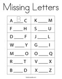 Missing Letters Coloring Page