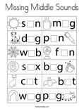 Missing Middle Sounds Coloring Page