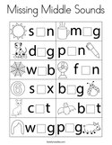 Missing Middle Sounds Coloring Page