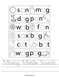 Missing Middle Sounds Worksheet