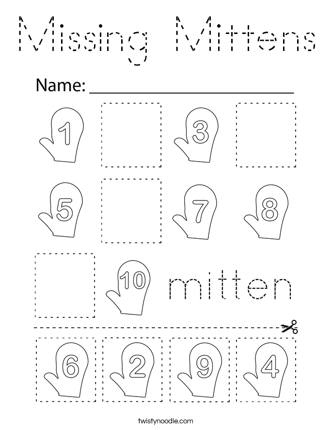 Missing Mittens Coloring Page