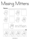 Missing Mittens Coloring Page