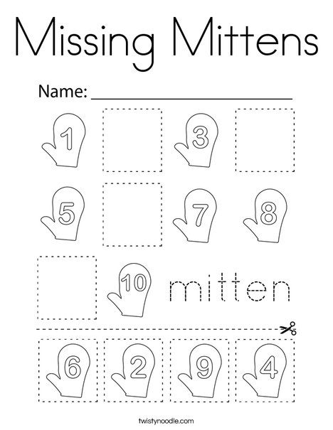 Missing Mittens Coloring Page