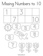 Missing Numbers to 10 Coloring Page