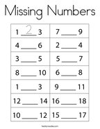 Missing Numbers Coloring Page