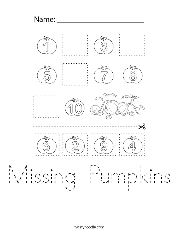 Missing Pumpkins Worksheet