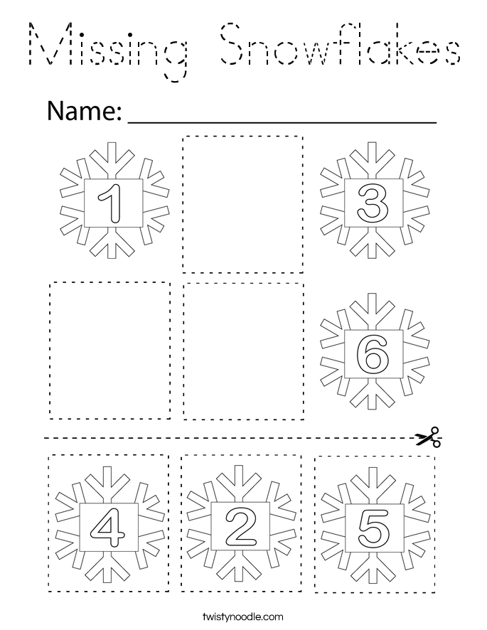 Missing Snowflakes Coloring Page