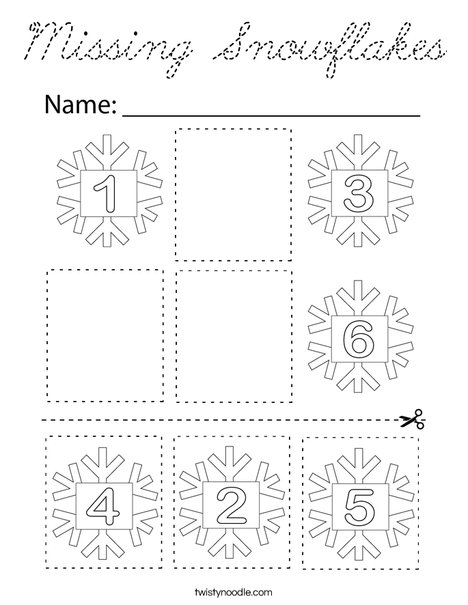 Missing Snowflakes Coloring Page
