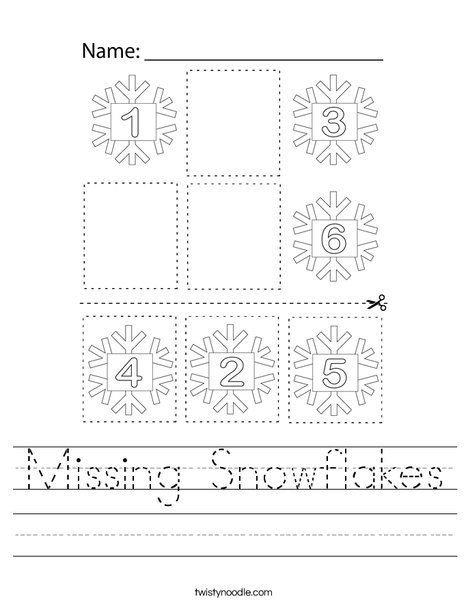 Missing Snowflakes Worksheet