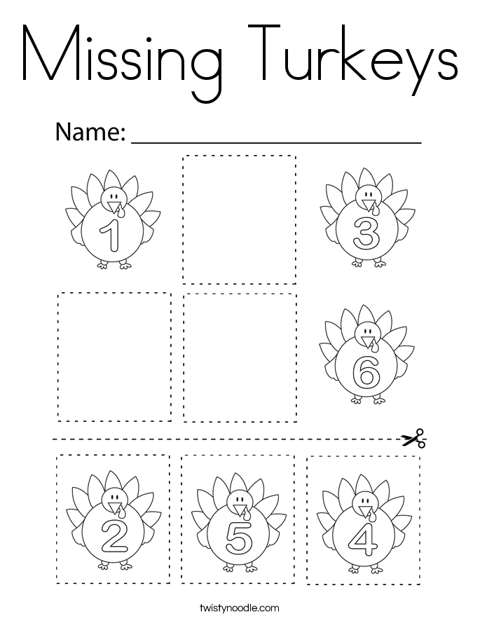 Missing Turkeys Coloring Page