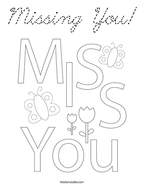 Missing You! Coloring Page