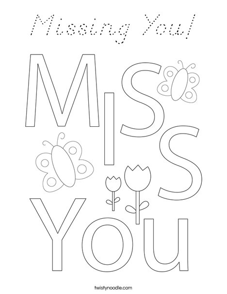 Missing You! Coloring Page