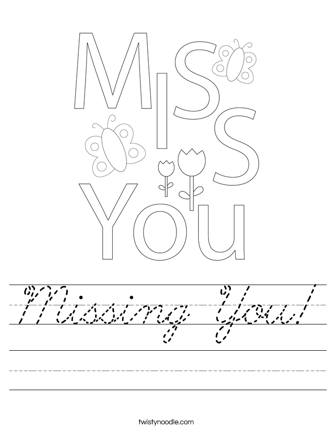 Missing You! Worksheet