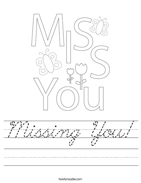 Missing You! Worksheet
