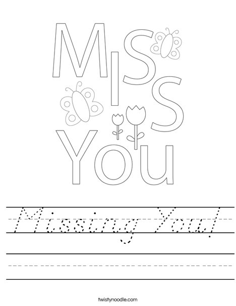Missing You! Worksheet