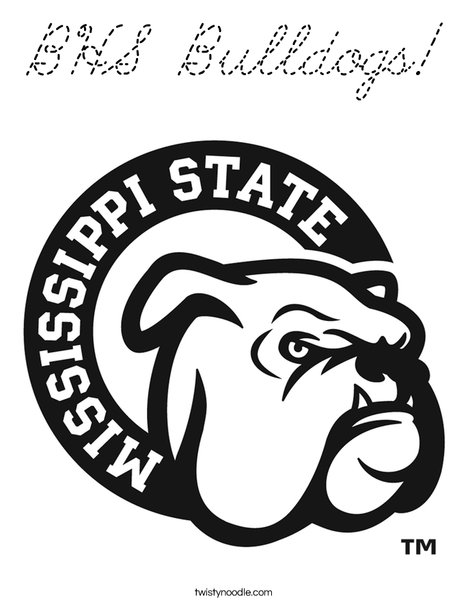 Mississippi State Bulldog Coloring Page