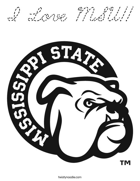 Mississippi State Bulldog Coloring Page