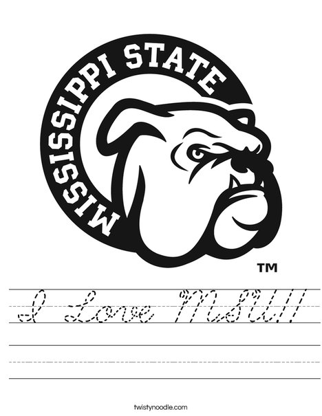 Mississippi State Bulldog Worksheet