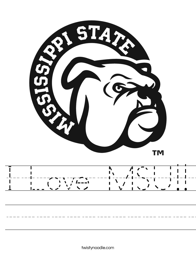 I Love MSU!! Worksheet