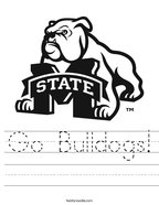 Go Bulldogs Handwriting Sheet
