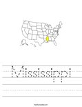 Mississippi Worksheet - Twisty Noodle