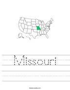Missouri Handwriting Sheet