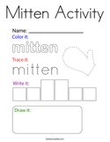 Mitten Activity Coloring Page
