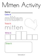 Mitten Activity Coloring Page