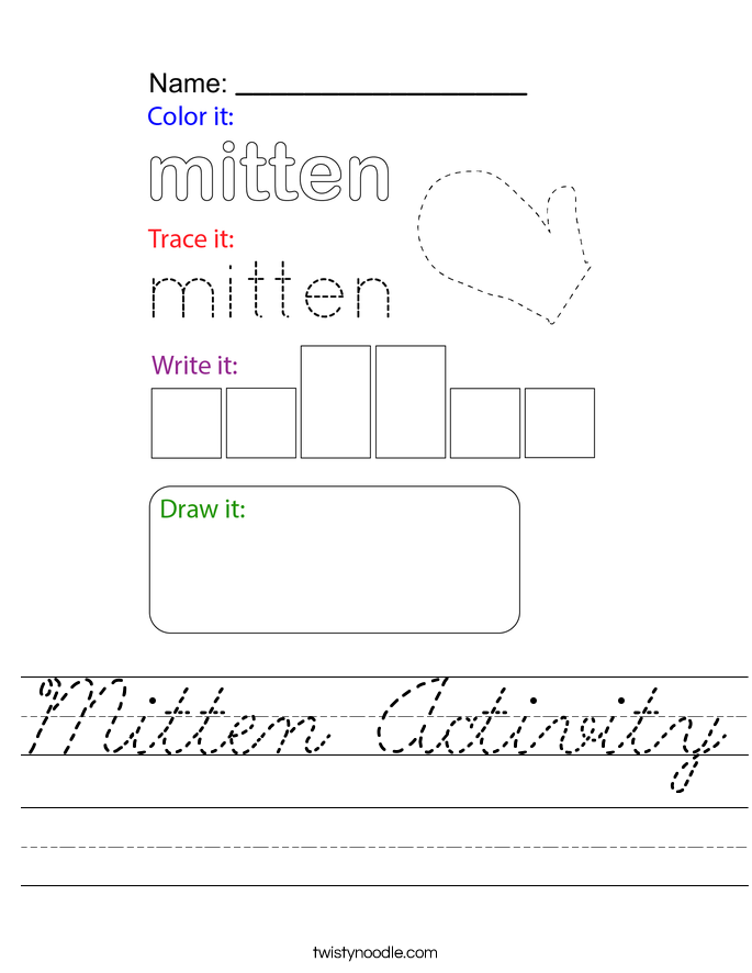 Mitten Activity Worksheet