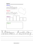 Mitten Activity Worksheet